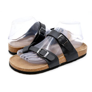 Serranoma Sandals Womens 7 Black Faux Leather Adjustable Straps Toe Ring Slip On